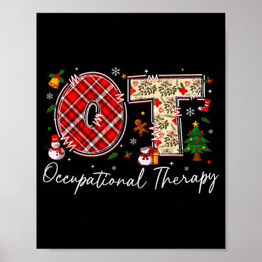 Retro Ot Occupational Therapy Santa Christmas Ot S Poster (Voorkant)