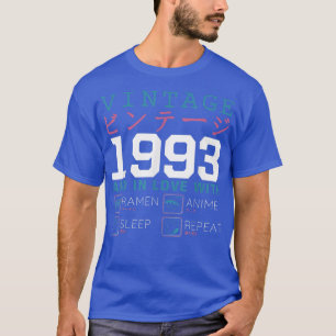 Retro Otaku Kanji  1993 Birthday Ramen Anim T-shirt