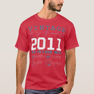 Retro Otaku Kanji 2011 Birthday Ramen Anim T-shirt