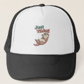 Retro Otter Easygoing Trucker Hat Pet (Voorkant)