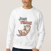 Retro Otter Relaxed Mood Men’s Sweatshirt (Voorkant)