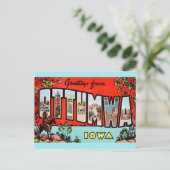 Retro Otumwa Iowa ansichtkaart Briefkaart (Staand voorkant)