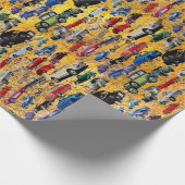 Retro Oud Auto Vintage Verpakkend Document Cadeaupapier (Hoek)