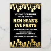 Retro Oud en Nieuw Feest Foto Folie Uitnodiging (Voorkant)