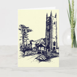 Retro Oud-Engelse Kerkkaart Feestdagen Kaart