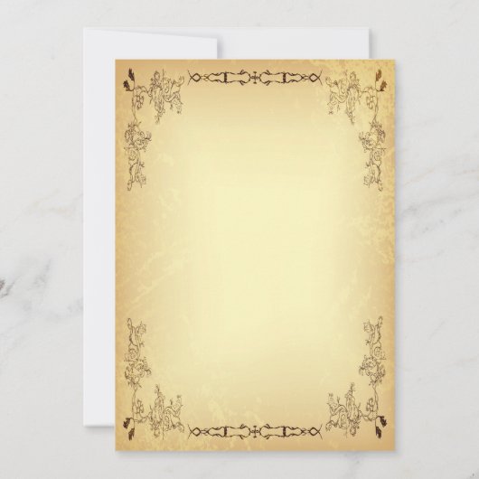 Retro  oud papier bruiloft kaart (Achterkant)