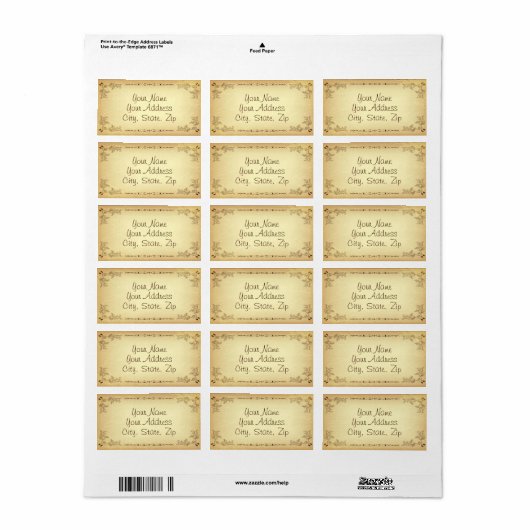 Retro  oud papier etiket (Full Sheet)