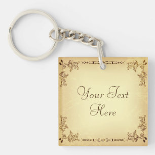 Retro oud papier sleutelhanger