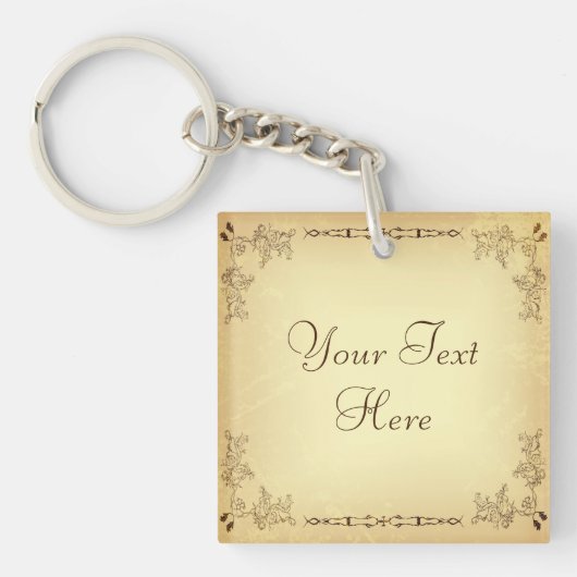 Retro oud papier sleutelhanger (voorkant)