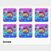 RETRO OUD SCHOOL CASSETTEBAND 80'S VIERKANTE STICKER (Vel)