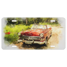 Retro oude auto-Waterverf