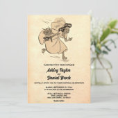  Retro Oude Bride 50s Rustic Wedding Kaart (Staand voorkant)