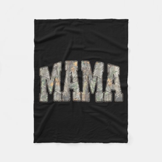 Retro Oude Camo Mama Camouflage Moeder Moederdag Fleece Deken (Voorkant)