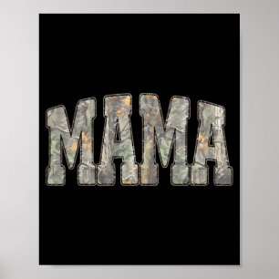 Retro Oude Camo Mama Camouflage Moeder Moederdag Poster