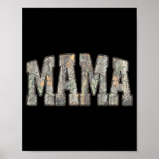 Retro Oude Camo Mama Camouflage Moeder Moederdag Poster (Voorkant)