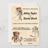  retro oude cartoon 50s stripverhaal kaart (Voorkant)