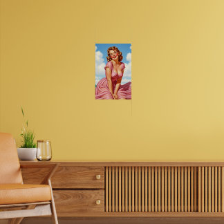 Retro Oude Hollywood Glamour Blonde Vrouw Pin-up A Poster