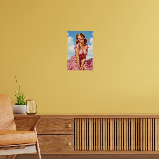 Retro Oude Hollywood Glamour Blonde Vrouw Pin-up A Poster (Woonkamer 2)