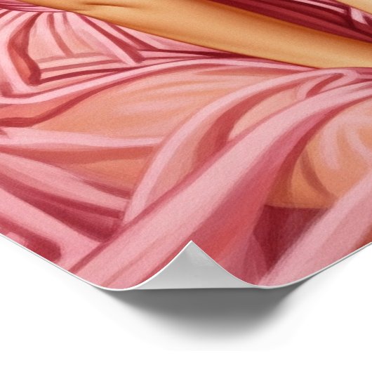 Retro Oude Hollywood Glamour Blonde Vrouw Pin-up A Poster (Hoek)