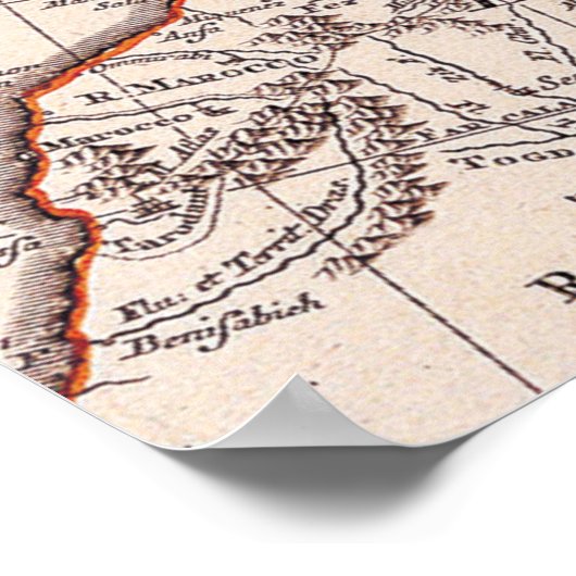 Retro  oude kaart van Europa Poster (Hoek)