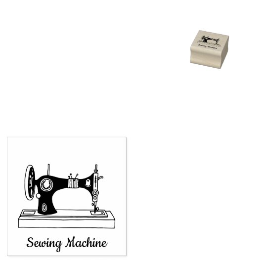 Retro oude naaimachine rubberstempel (Gestempeld)