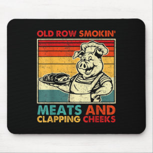 Retro Oude Rij Rookvlees En Wangklappen Fu Muismat