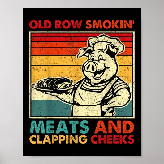 Retro Oude Rij Rookvlees En Wangklappend Fu Poster (Voorkant)