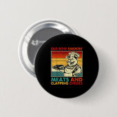 Retro Oude Rij Rookvlees En Wangklappend Fu Ronde Button 5,7 Cm (Voorkant /achterkant)
