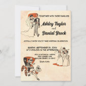 retro oude rustic 50s met een stripverhaal kaart (Voorkant)