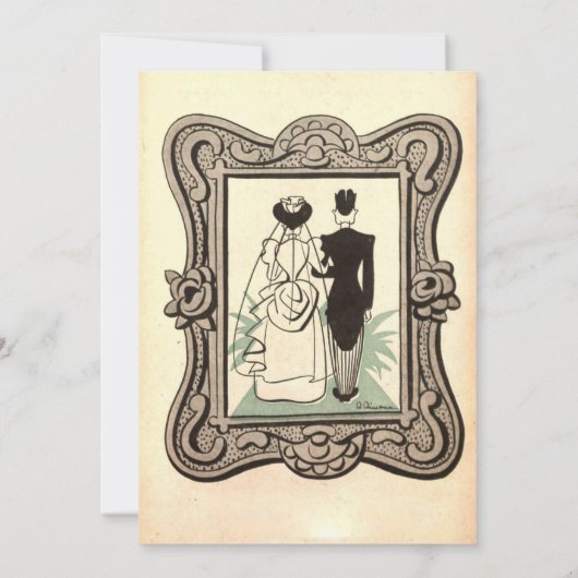 retro oude rustic 50s met een stripverhaal kaart (Achterkant)