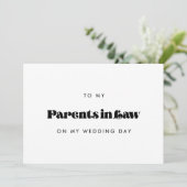 Retro Ouders in de wet trouwdag kaart (Staand voorkant)