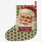 Retro Ouderwetse Kerstman Kerstkous Grote Kerstsok (Achterkant)