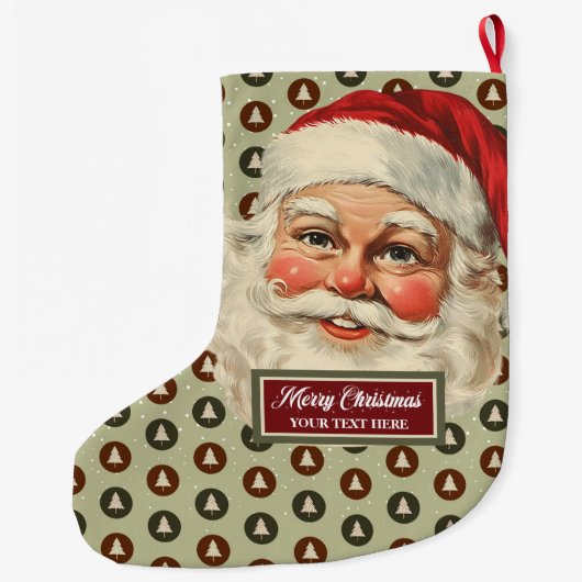 Retro Ouderwetse Kerstman Kerstkous Grote Kerstsok (Achterkant)