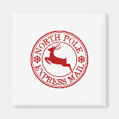 Retro Ouderwetse Noordpool Express Mail Reinde Magneet (Voorkant)