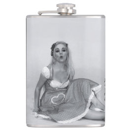 Retro ouderwetse Pinup Babe Hip Flask Heupfles