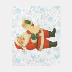 Retro ouderwetse vrolijke Kerstman Fleece Deken