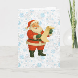 Retro ouderwetse vrolijke Kerstman Kaart