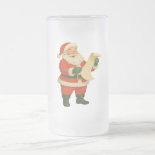 Retro ouderwetse vrolijke Kerstman Matglas Bierpul