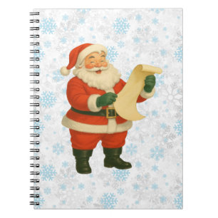 Retro ouderwetse vrolijke Kerstman Notitieboek