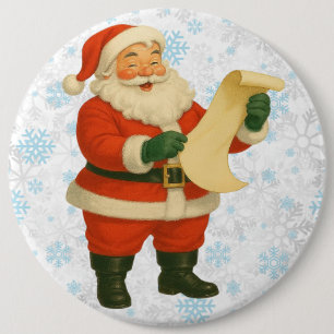 Retro ouderwetse vrolijke Kerstman Ronde Button 6,0 Cm