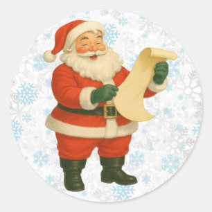 Retro ouderwetse vrolijke Kerstman Ronde Sticker