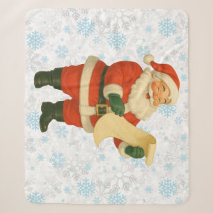 Retro ouderwetse vrolijke Kerstman Sherpa Deken