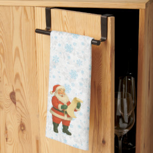 Retro ouderwetse vrolijke Kerstman Theedoek