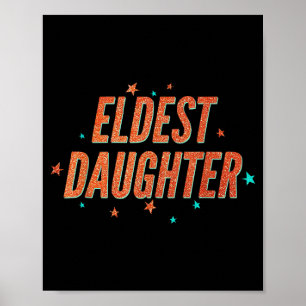 Retro Oudste Dochter Team Cadeau Voor Oudste Docht Poster