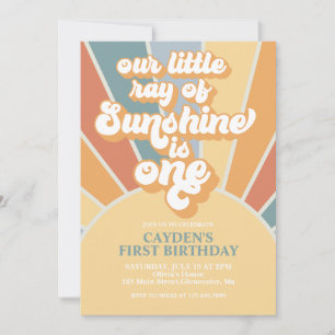 Retro Our Little Sunshine Boy Eerste Verjaardagsui Kaart