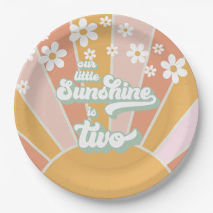 Retro Our Sunshine is twee boho papieren borden me Bordje