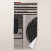 Retro outdated portable stereo radio cassette reco badhanddoek (Badhanddoek)