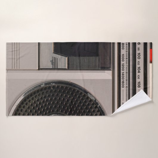 Retro outdated portable stereo radio cassette reco badhanddoek (Badhanddoek)