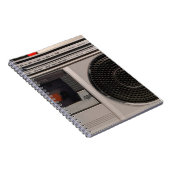 Retro outdated portable stereo radio cassette reco notitieboek (Rechterzijde)