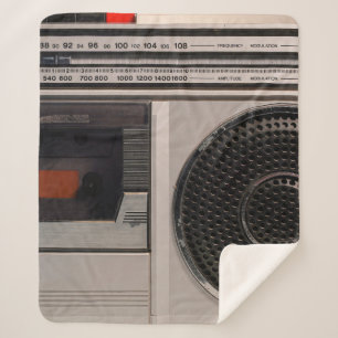 Retro outdated portable stereo radio cassette reco sherpa deken